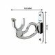 Ferio Heavy Zinc Alloy Curtin Bracket And Holders Set for Door and Window 1 Inch Rod Size Curtain Bracket Parda Holder with Support Chrome Finish Set of 1 (Pack of 2) for Home Decor
