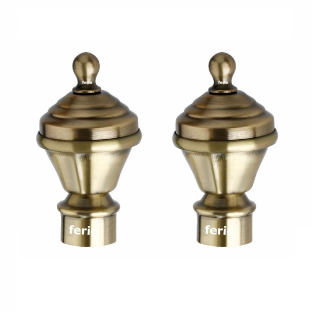 Ferio Stainless Steel Brass Antique Finish Curtain Finials For Door and window Accessories For Home Decor Curtain Accessories ( Set Of 2 Pic ) With Out Curtain Holder Ferio Stainless Steel Brass Antique Finish Curtain Finials For Door and window Accessories For Home Decor Curtain Accessories ( Set Of 2 Pic ) With Out Curtain Holder