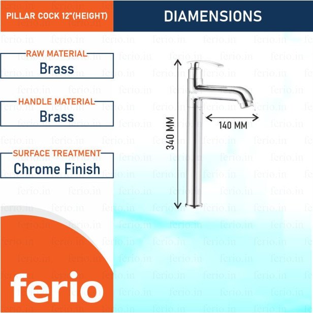 Ferio Deck-Mount Single-Handle High Neck Pillar Cocktail Tap For Was Basin Tap For Kitchen Sink Premium Brass Chrome Finish Kitchen And Bathroom Faucet With Swivel Spout - Silver Pack Of 1 Ferio Deck-Mount Single-Handle High Neck Pillar Cocktail Tap For Was Basin Tap For Kitchen Sink Premium Brass Chrome Finish Kitchen And Bathroom Faucet With Swivel Spout - Silver Pack Of 1