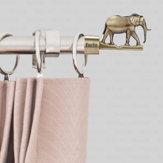 Ferio Curtain Bracket Elephant Design Zinc Alloy For Door And Windows Fitting For 1 Inch Rod Size Only Finials Brass Antique Finish (Pack of 2) Ferio Curtain Bracket Elephant Design Zinc Alloy For Door And Windows Fitting For 1 Inch Rod Size Only Finials Brass Antique Finish (Pack of 2)
