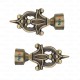 Ferio Curtain Holder Zinc Alloy Heavy For Door And Windows Fitting Accessories For 1 Inch Rod Size Only Finial For Home Décor Brass Antique (Pack Of 2)