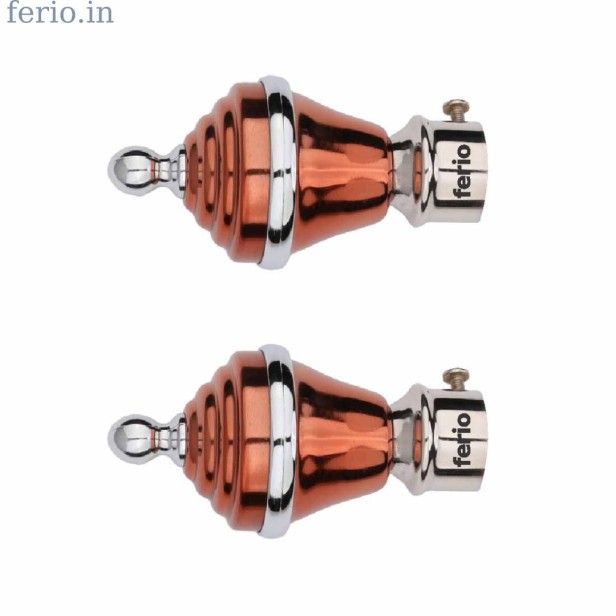 Ferio Curtain Bracket Finial Stainless Steel For Bathroom Kitchen Door And Window Accessories For 1 Inch Rod Size Without Curtain Bracket And Holder Rose Gold With Silver Finish (Pack Of 2) Ferio Curtain Bracket Finial Stainless Steel For Bathroom Kitchen Door And Window Accessories For 1 Inch Rod Size Without Curtain Bracket And Holder Rose Gold With Silver Finish (Pack Of 2)