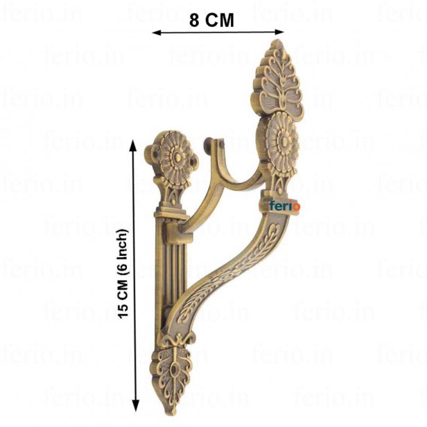 Ferio Curtain Rod Holder Zinc Alloy For Door And Windows Fitting Accessories For 1 Inch Rod Size For Home Décor Brass Antique (Pack Of 2) Ferio Curtain Rod Holder Zinc Alloy For Door And Windows Fitting Accessories For 1 Inch Rod Size For Home Décor Brass Antique (Pack Of 2)
