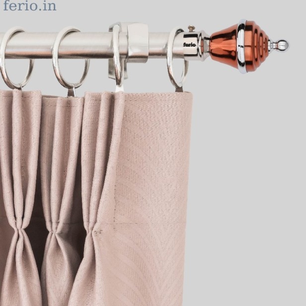 Ferio Curtain Bracket Finial Stainless Steel For Bathroom Kitchen Door And Window Accessories For 1 Inch Rod Size Without Curtain Bracket And Holder Rose Gold With Silver Finish (Pack Of 2) Ferio Curtain Bracket Finial Stainless Steel For Bathroom Kitchen Door And Window Accessories For 1 Inch Rod Size Without Curtain Bracket And Holder Rose Gold With Silver Finish (Pack Of 2)