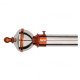 Ferio Curtain Finals Stainless Steel For Door And Window For 1 Inch Rod Size Without Curtain Bracket And Holder For Home Décor Rose Gold With Silver (Pack Of 2)