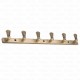 Ferio 6 Pin Bathroom Cloth Hooks, Zinc Alloy Door Hanger, Wall Hooks Rail for Hanging Clothes and Keys, Bedroom Robe Hooks Brass Antique (Pack Of 1)