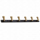 Ferio Zinc 6 Pin Bathroom Cloth Hooks Hanger Wall Bedroom Robe Hooks Rail for Hanging Keys, Clothes, Towel Hook Black And Gold Finish (Pack Of 1)