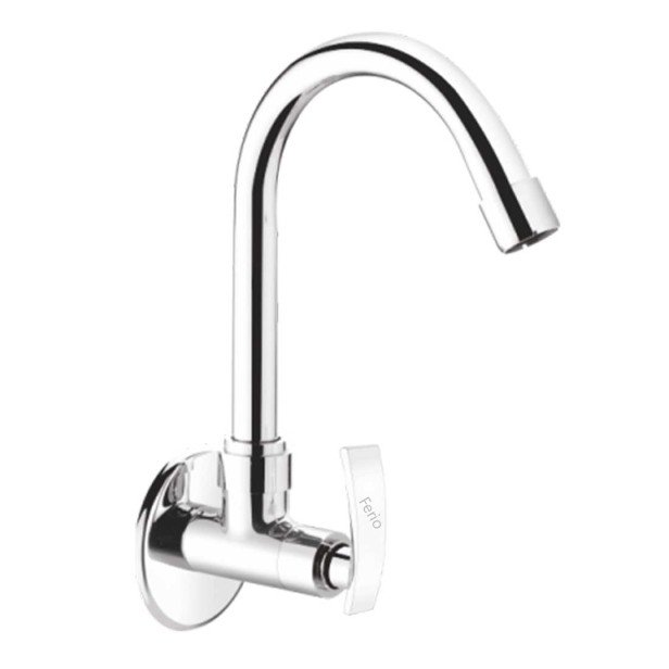 Ferio Full Brass Sink Cock Tap for Kitchen basin Chrome Finished Wall Mounted Sink Cock For Bathroom Kitchen Washbasin tap Faucets Taps with Foam Flow 15mm (Silver) with flange Pack Of 1 Ferio Full Brass Sink Cock Tap for Kitchen basin Chrome Finished Wall Mounted Sink Cock For Bathroom Kitchen Washbasin tap Faucets Taps with Foam Flow 15mm (Silver) with flange Pack Of 1