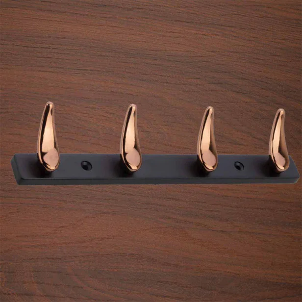 Rose Gold Finish 4 Pin Bathroom Cloth Hook Zinc Hanger