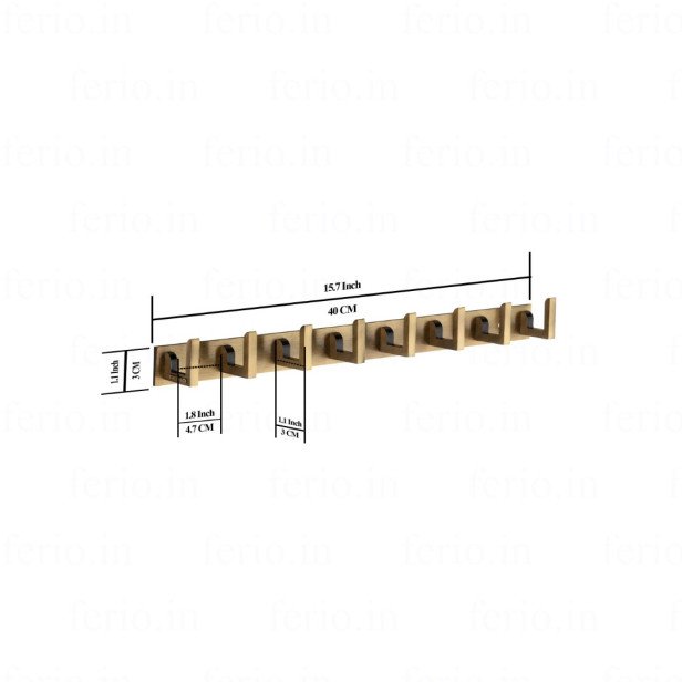 Ferio L type 8 Pin Aluminium Cloth Hanger Door Wall Hooks Rail for Hanging Clothes, Towel Hook Set /Bathroom Cloth Hanger Robe Wall Door Hooks Rail for Hanging Keys, Towel Steel Hook, Antique Brass Pack of 1 Ferio L type 8 Pin Aluminium Cloth Hanger Door Wall Hooks Rail for Hanging Clothes, Towel Hook Set /Bathroom Cloth Hanger Robe Wall Door Hooks Rail for Hanging Keys, Towel Steel Hook, Antique Brass Pack of 1